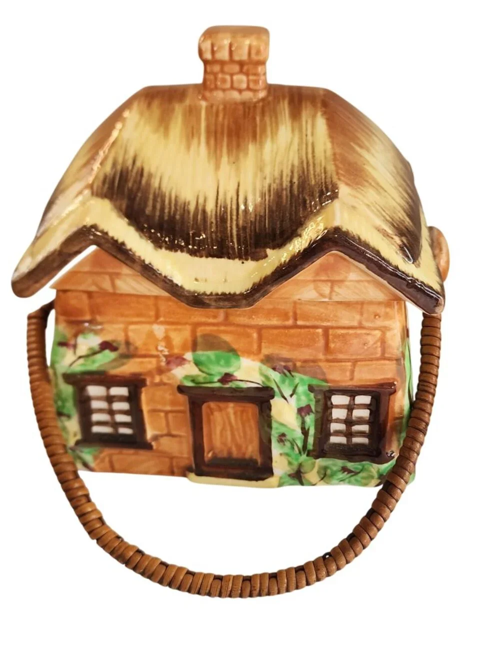 Vtg Occupied Japan Maruto Mu Cottage Ware Handled Biscuit Cookie Jar 1945-1952